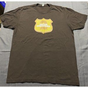 Super Troopers 2 Brown Graphic Tee Crew Neck Men's Large